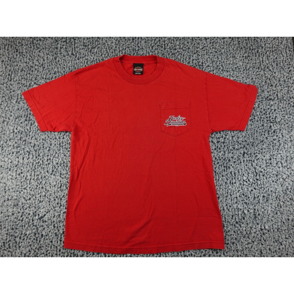 Harley-Davidson Pocket T-Shirt Mens L Red Good Hillbilly Gatlinburg TN 2011 Tee
